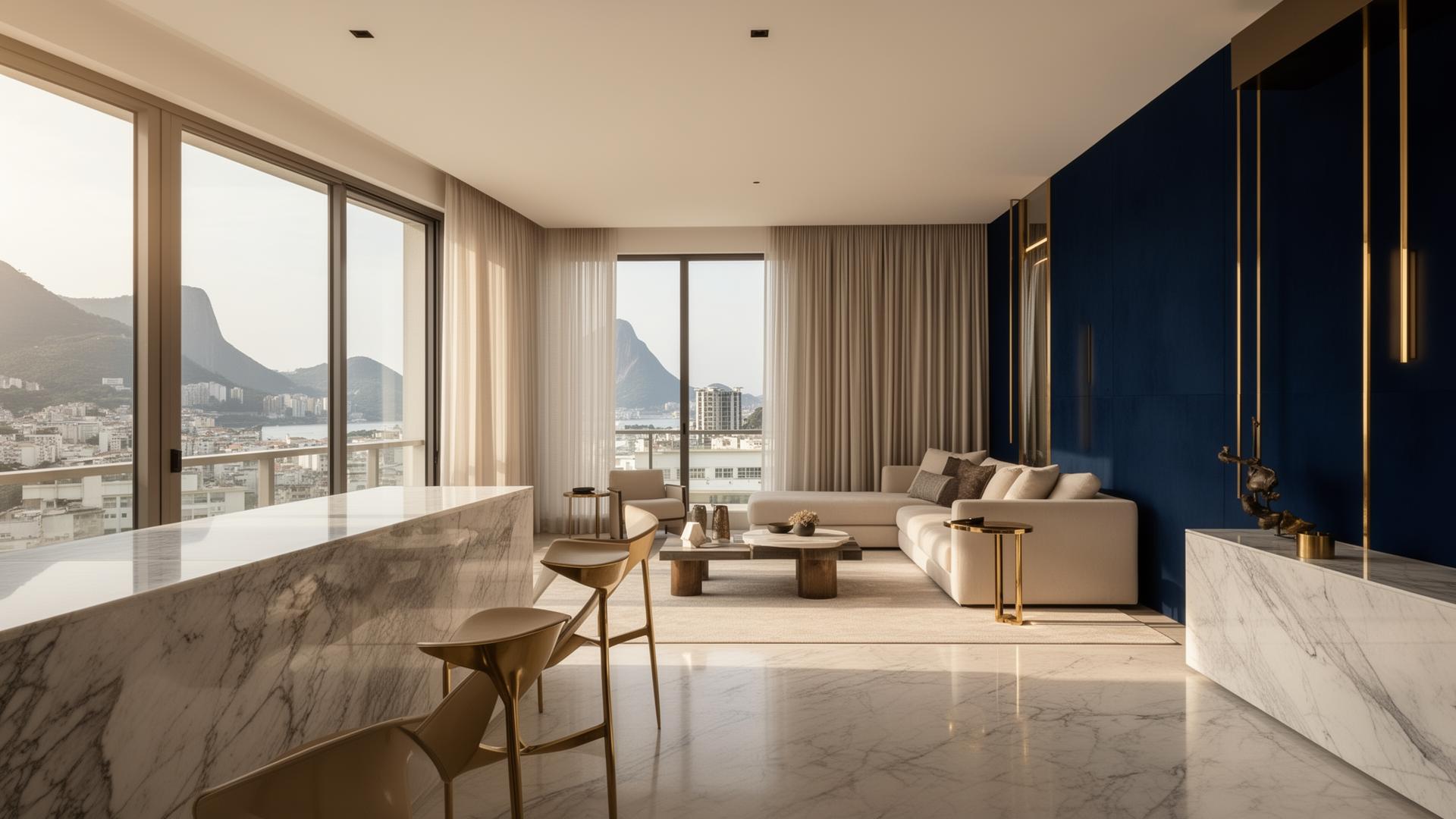 Apartamento de alto padrão no Rio de Janeiro com vista para o mar